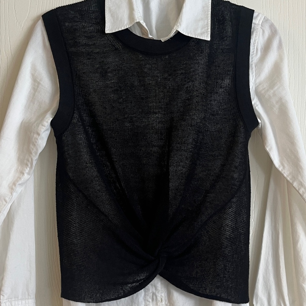 Veronica Beard Black Sleeveless Knit Top
